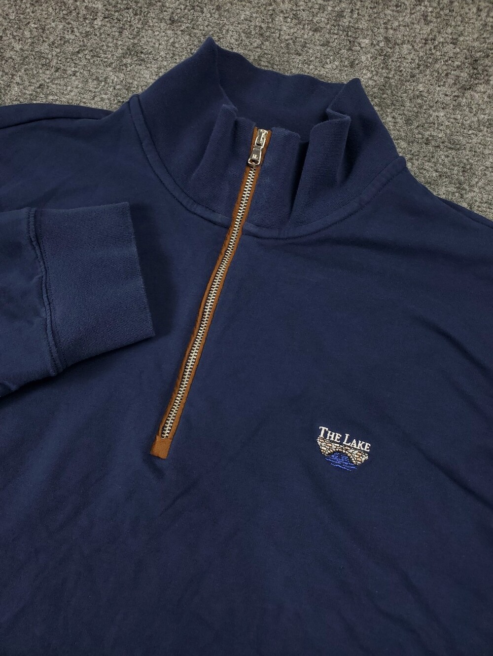 Polo Golf Ralph Lauren Stretch Lisle Quarter Zip Pullover Large Navy The Lake
